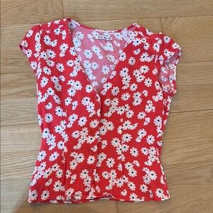 Floral Red Women's Top